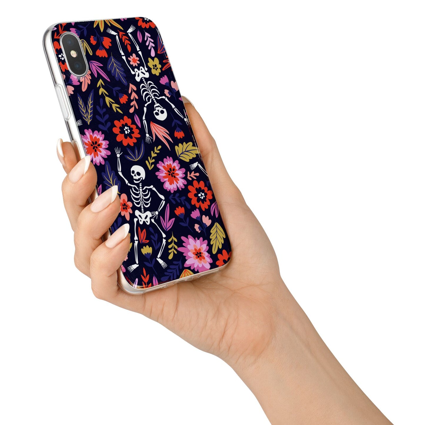 Floral Skeleton iPhone X Bumper Case on Silver iPhone Alternative Image 2