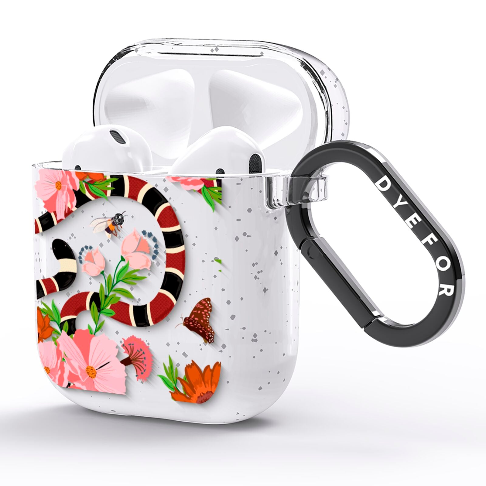 Floral Snake AirPods Glitter Case Side Image