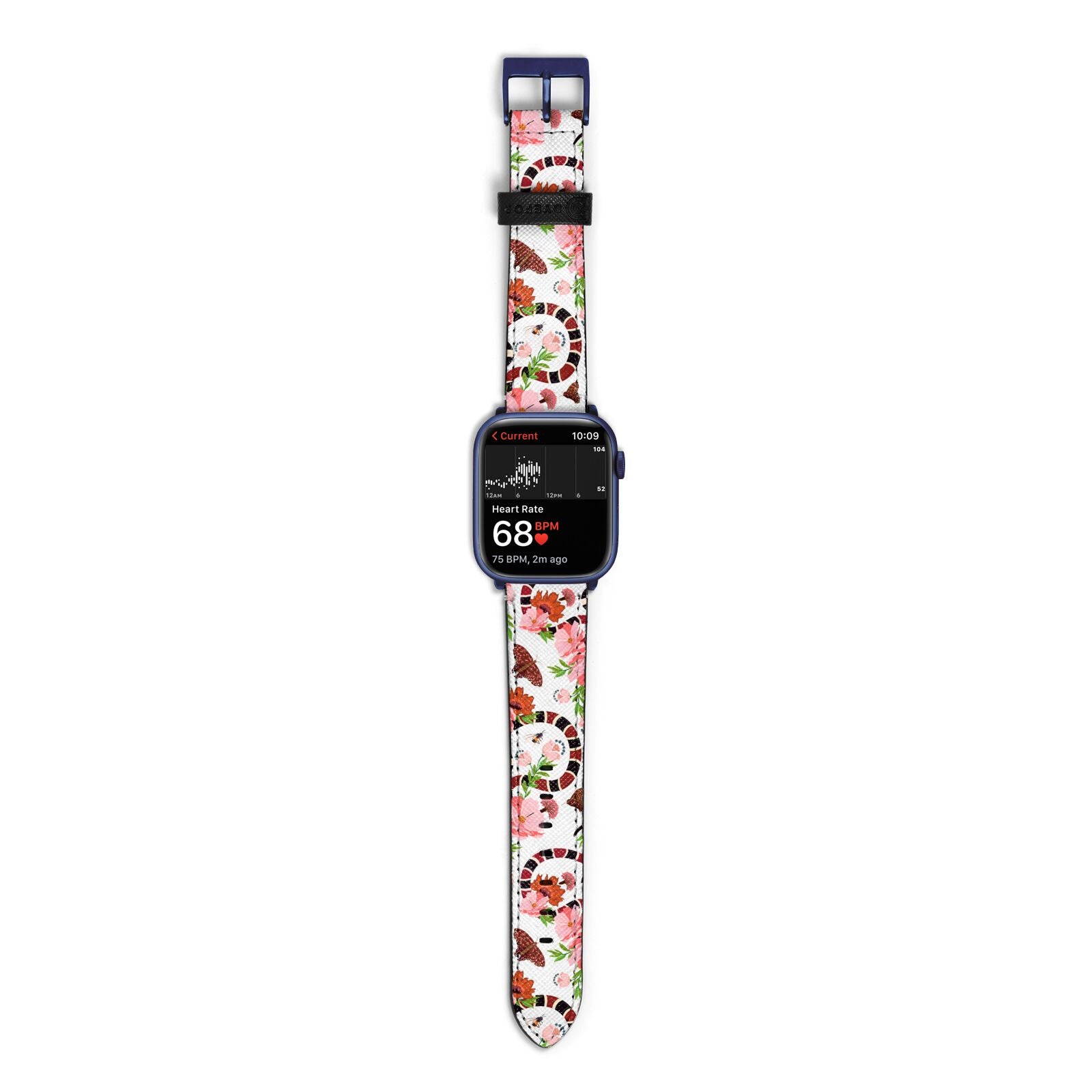 Floral Snake Apple Watch Strap Size 38mm with Blue Hardware