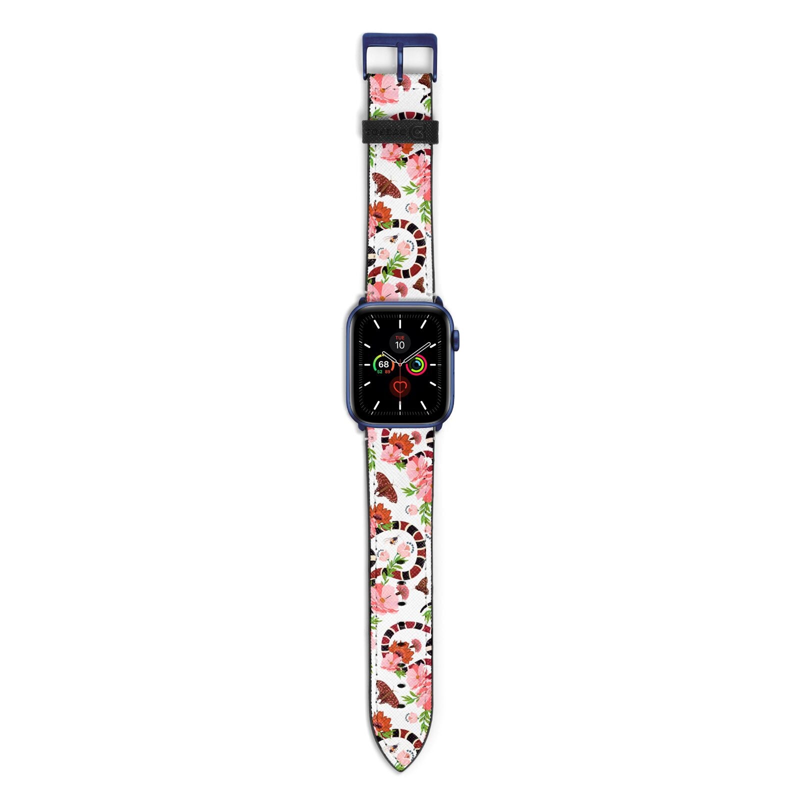 Floral Snake Apple Watch Strap with Blue Hardware