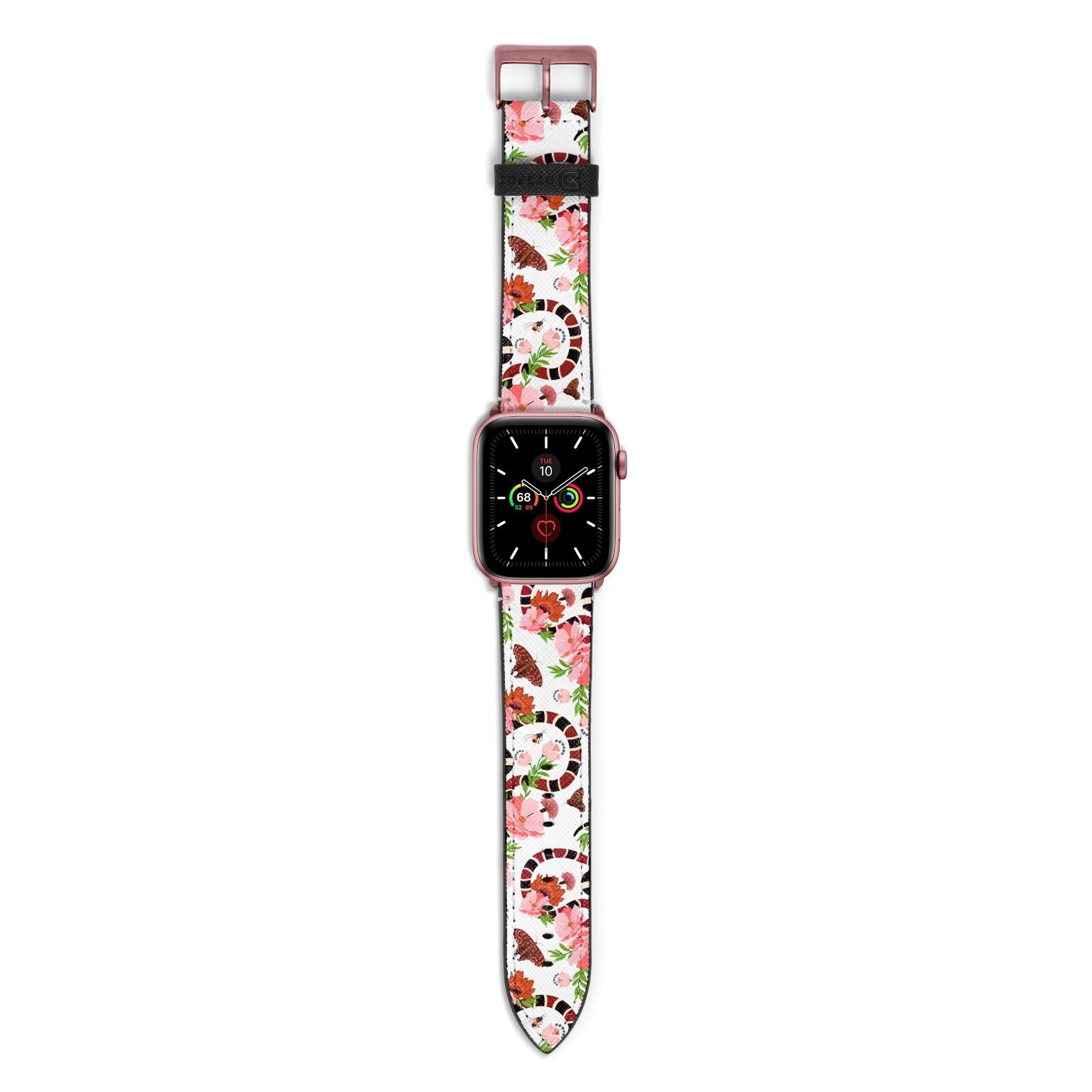 Floral Snake Apple Watch Strap with Rose Gold Hardware