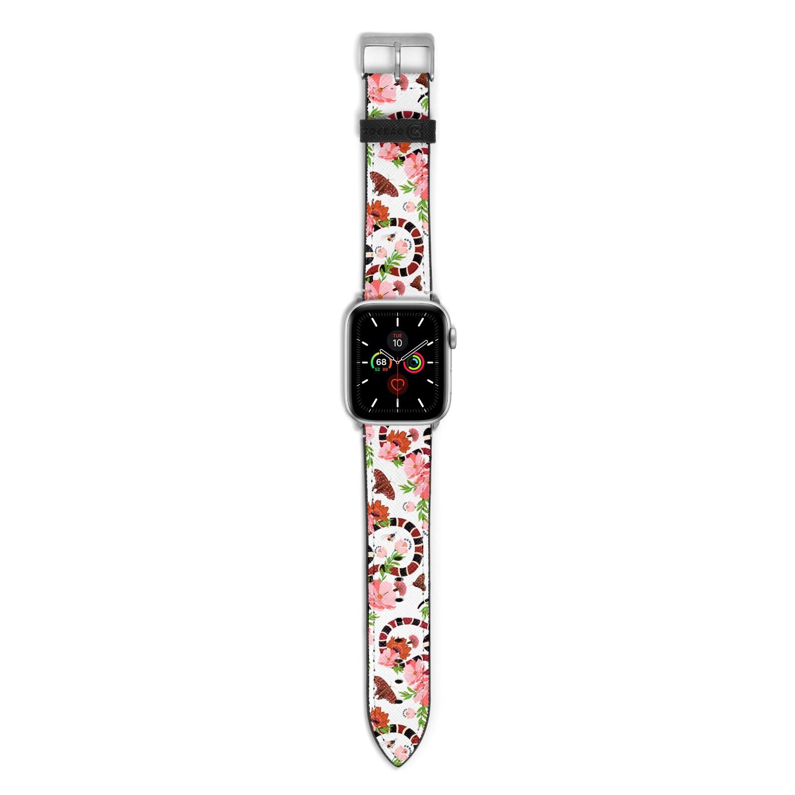 Floral Snake Apple Watch Strap with Silver Hardware