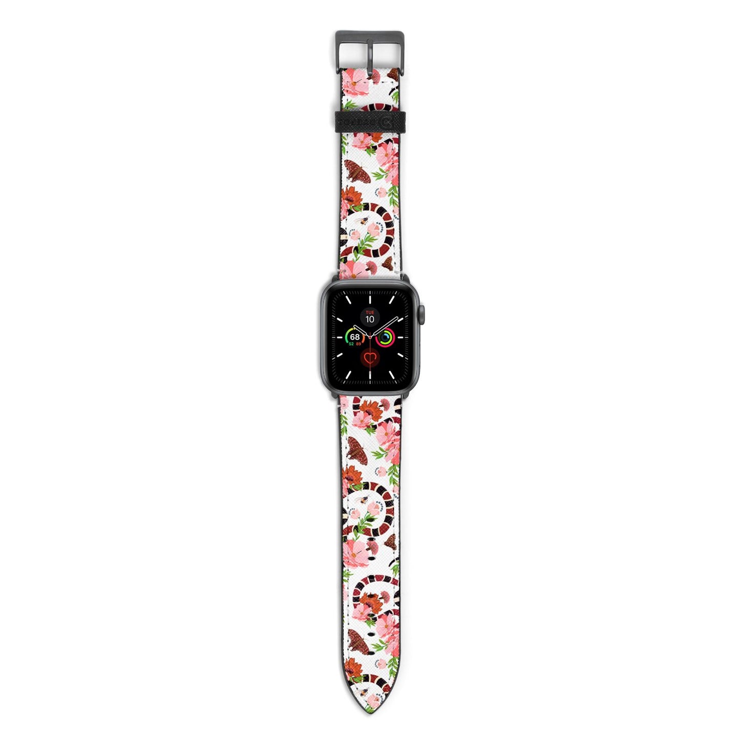 Floral Snake Apple Watch Strap with Space Grey Hardware