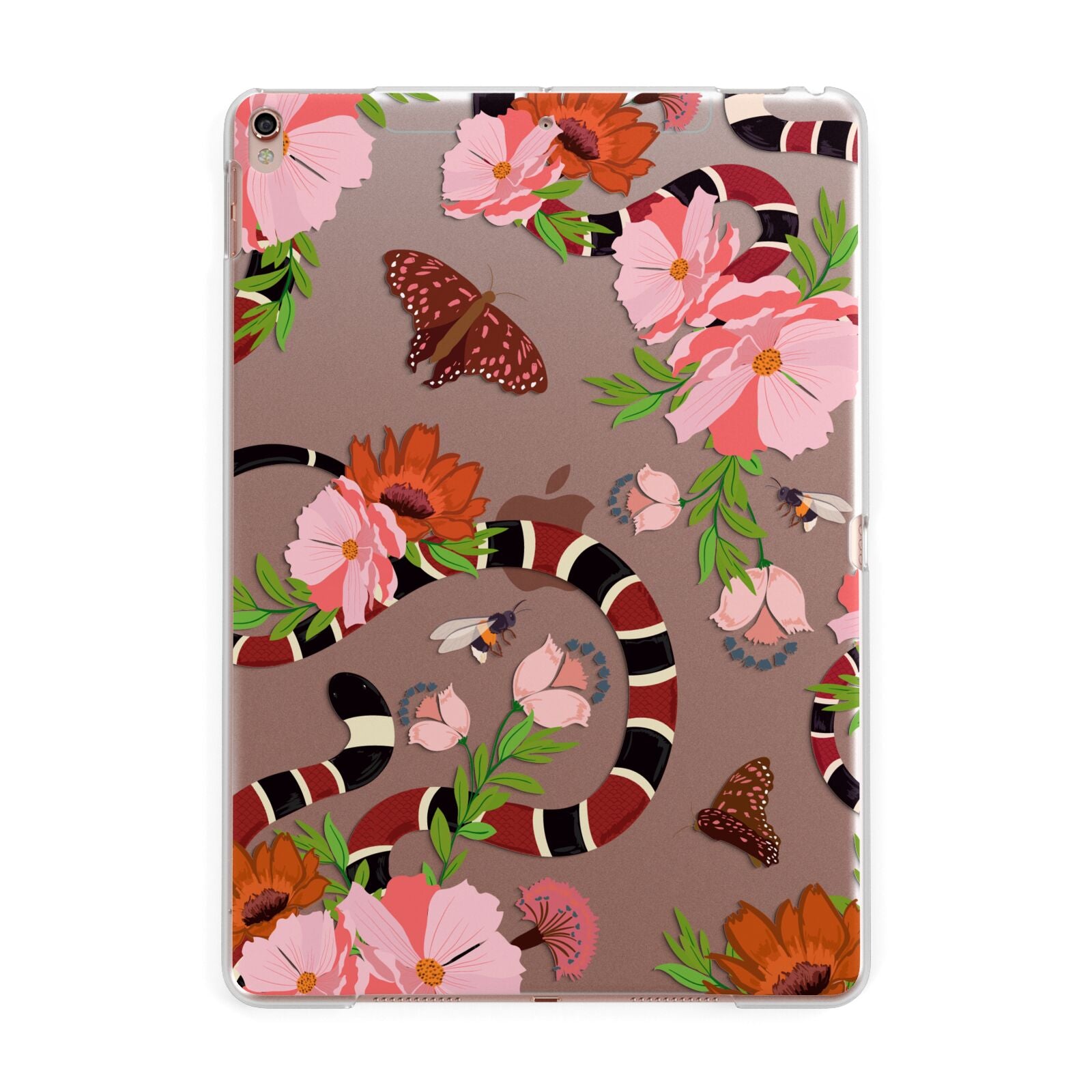 Floral Snake Apple iPad Rose Gold Case