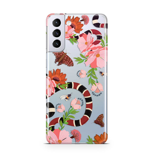 Floral Snake Samsung S21 Plus Phone Case
