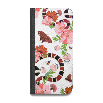 Floral Snake Vegan Leather Flip Samsung Case