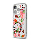 Floral Snake iPhone 14 Pro Clear Tough Case Silver Angled Image