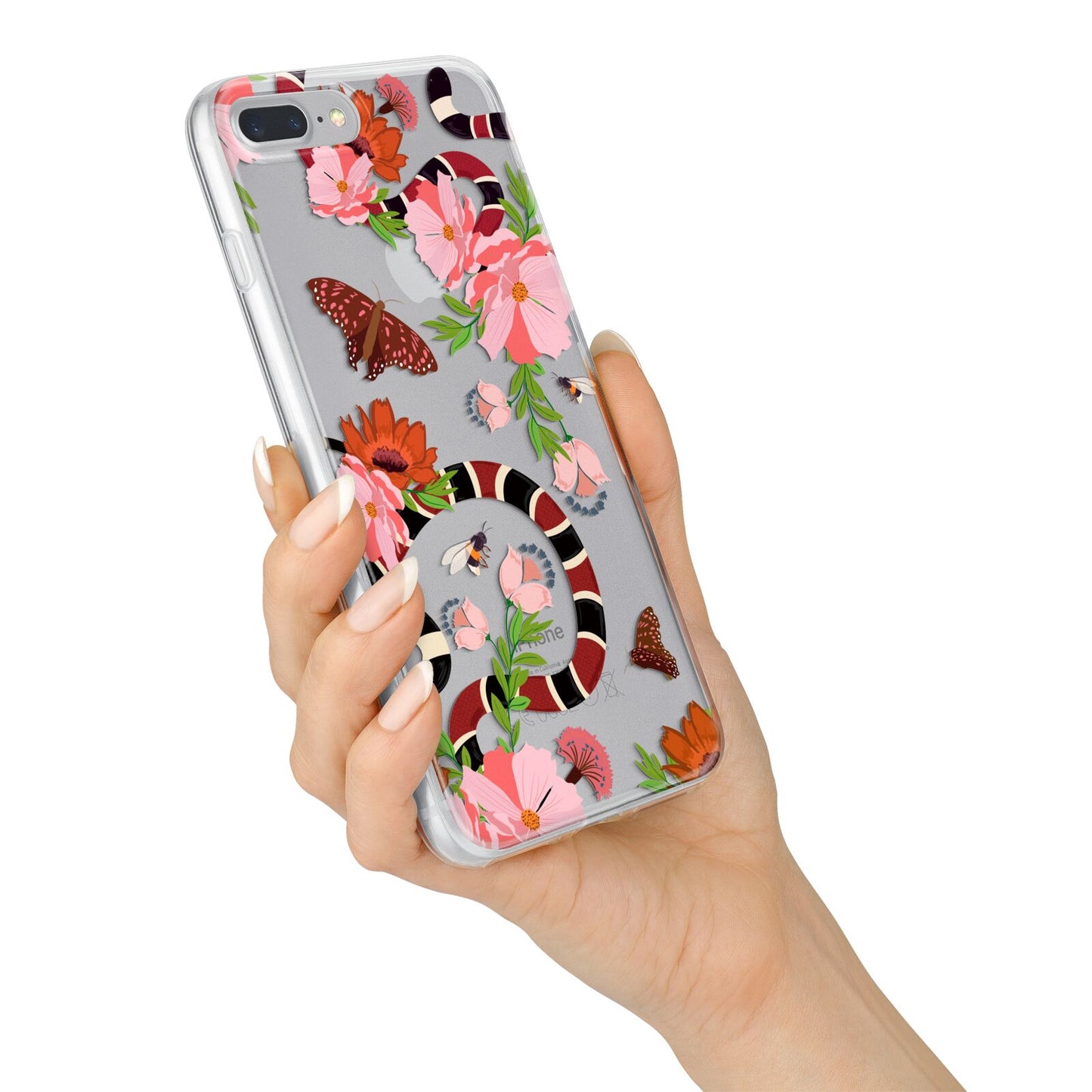 Floral Snake iPhone 7 Plus Bumper Case on Silver iPhone Alternative Image