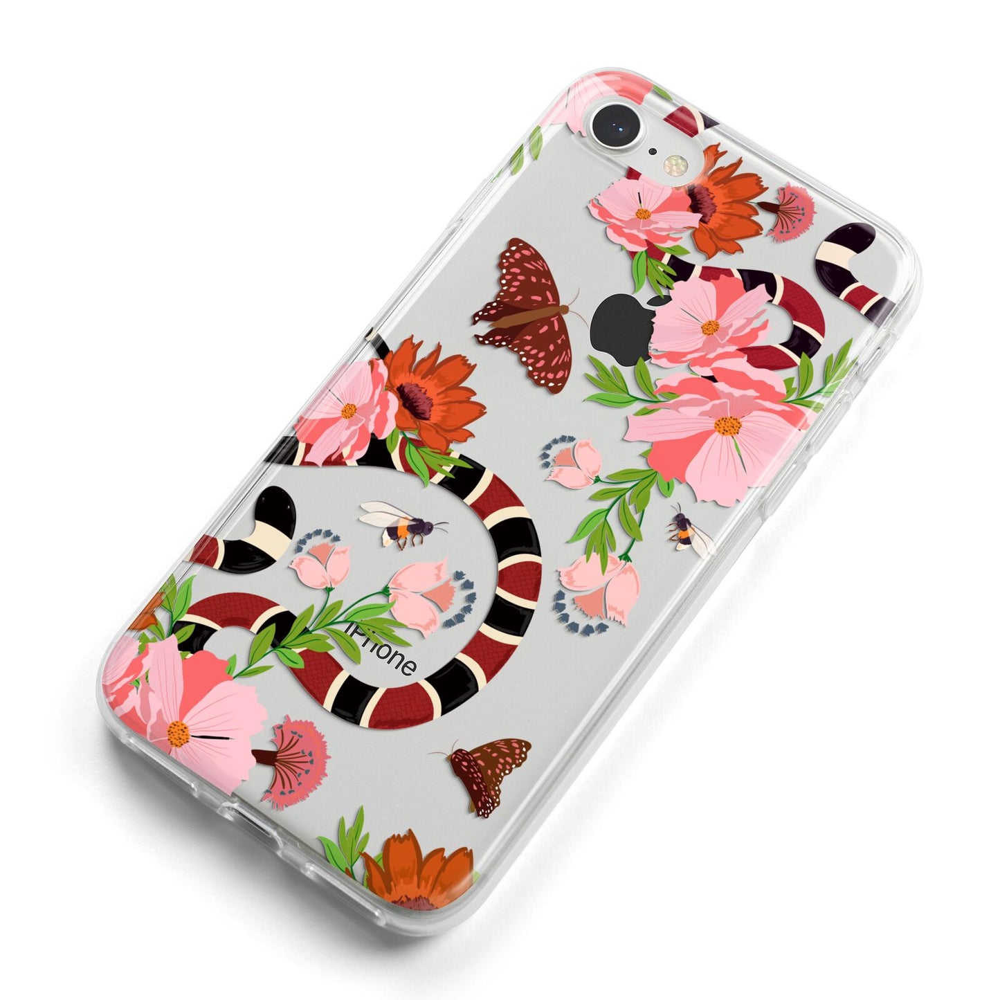 Floral Snake iPhone 8 Bumper Case on Silver iPhone Alternative Image