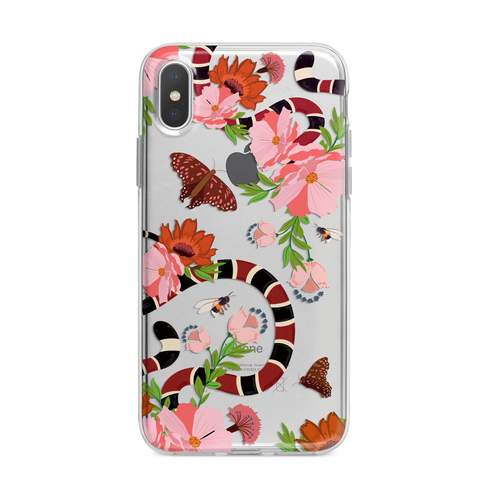 Floral Snake iPhone X Bumper Case on Silver iPhone Alternative Image 1