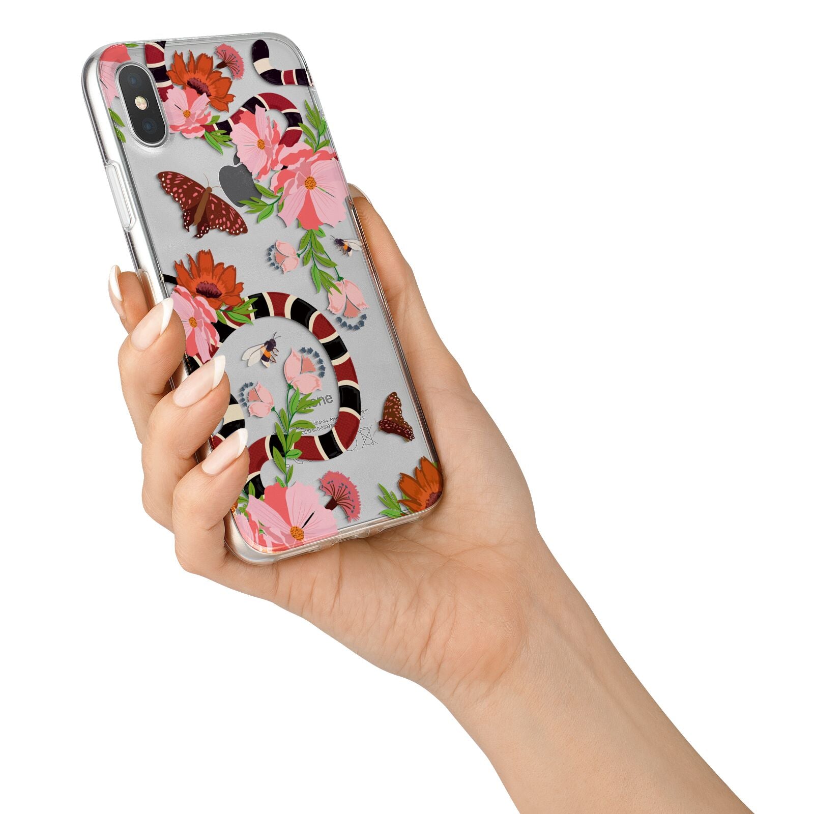 Floral Snake iPhone X Bumper Case on Silver iPhone Alternative Image 2