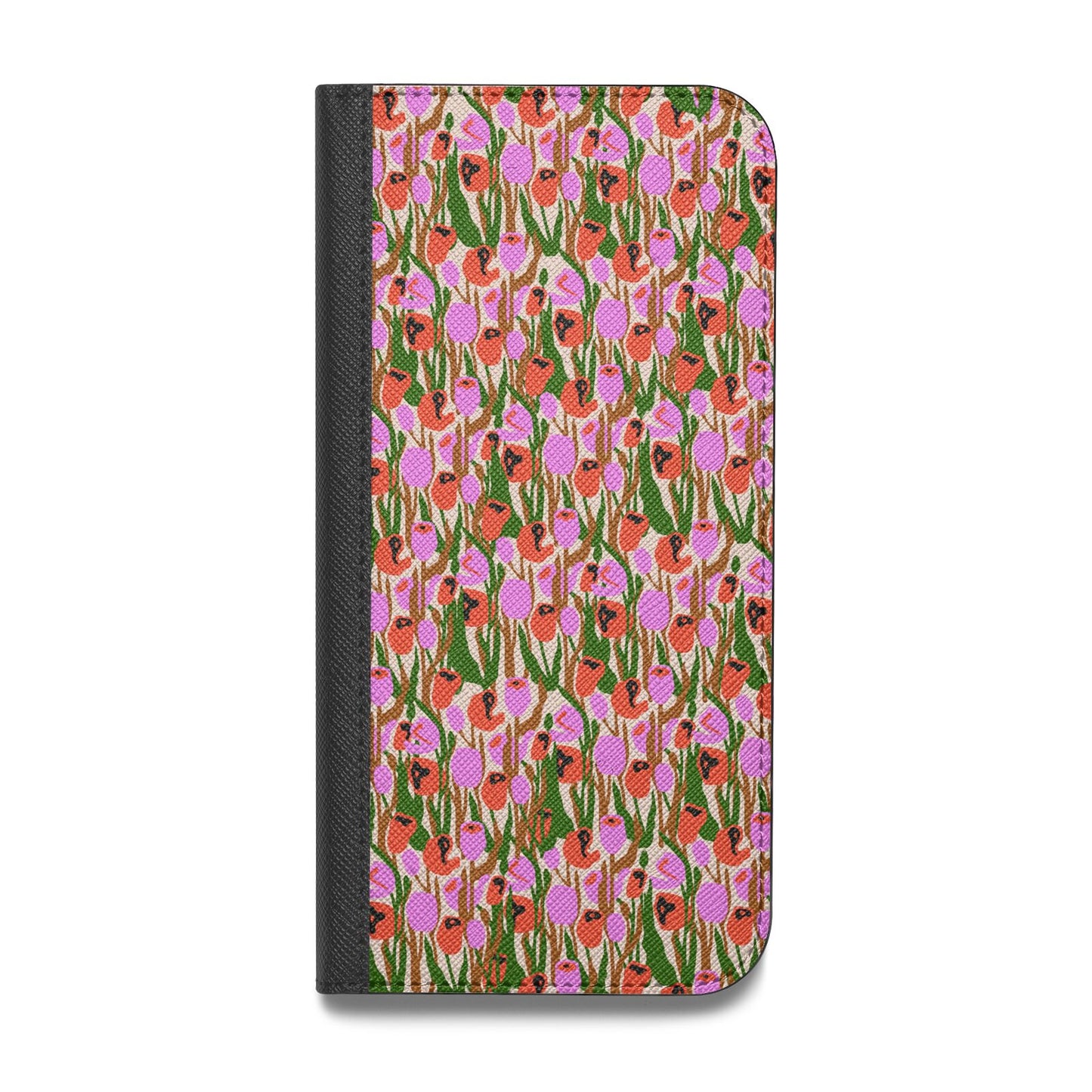 Floral Vegan Leather Flip Samsung Case