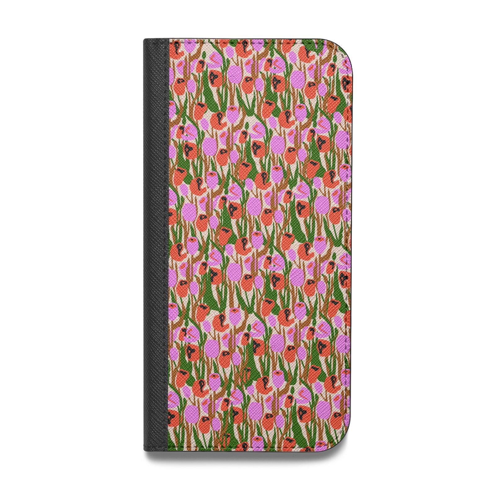 Floral Vegan Leather Flip Samsung Case