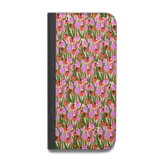 Floral Vegan Leather Flip iPhone Case