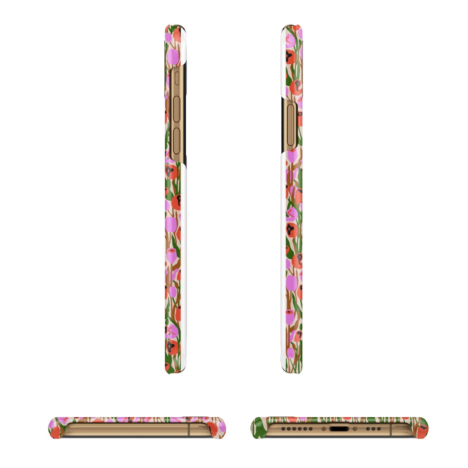 Floral iPhone 11 3D Snap Case Angle Images