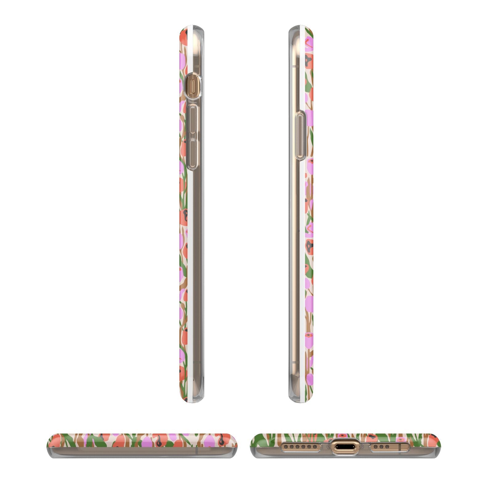 Floral iPhone 11 3D Tough Case Angle Images