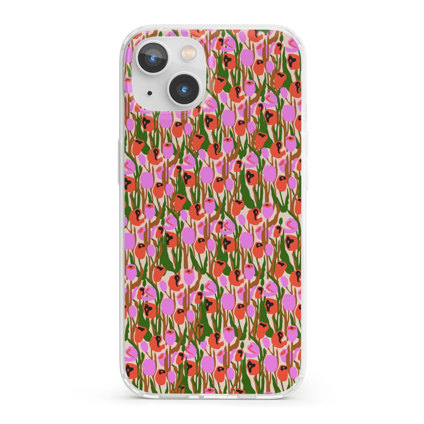 Floral iPhone 13 Clear Bumper Case