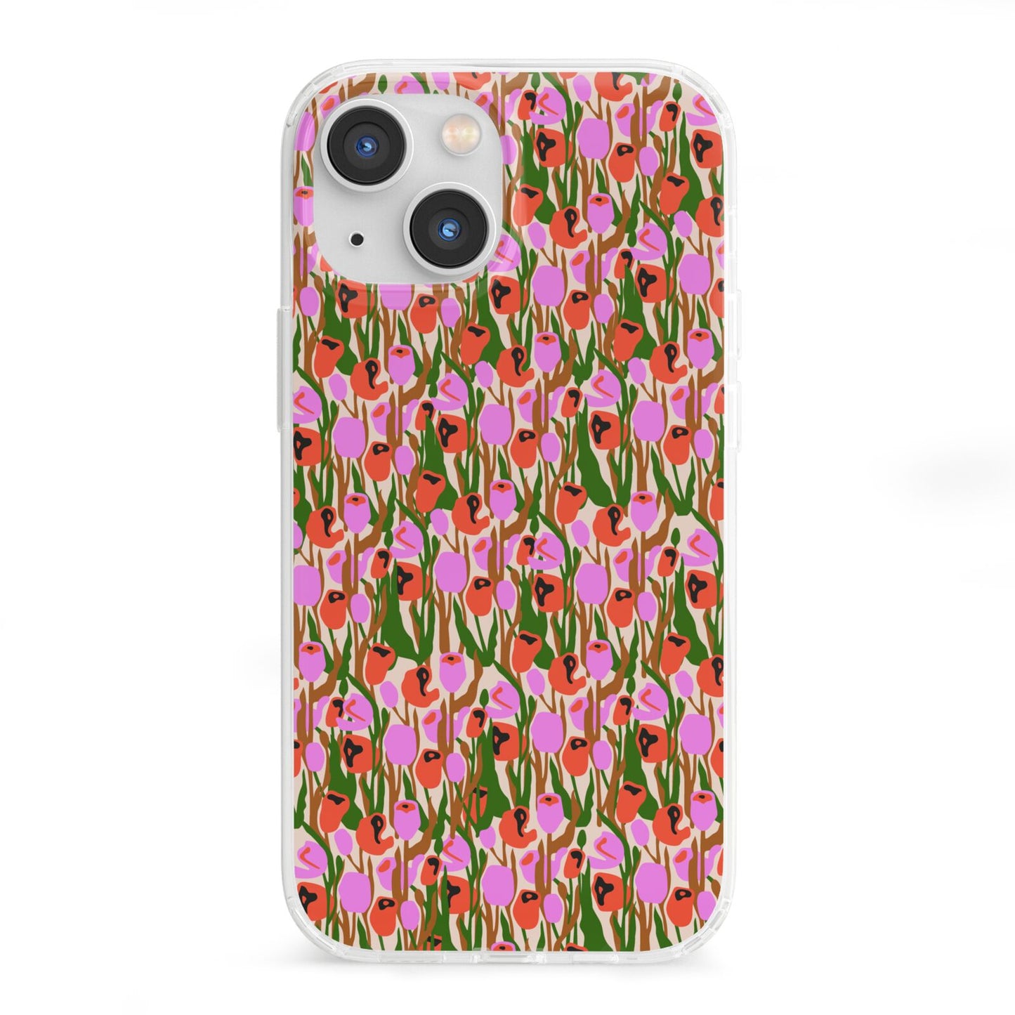 Floral iPhone 13 Mini Clear Bumper Case