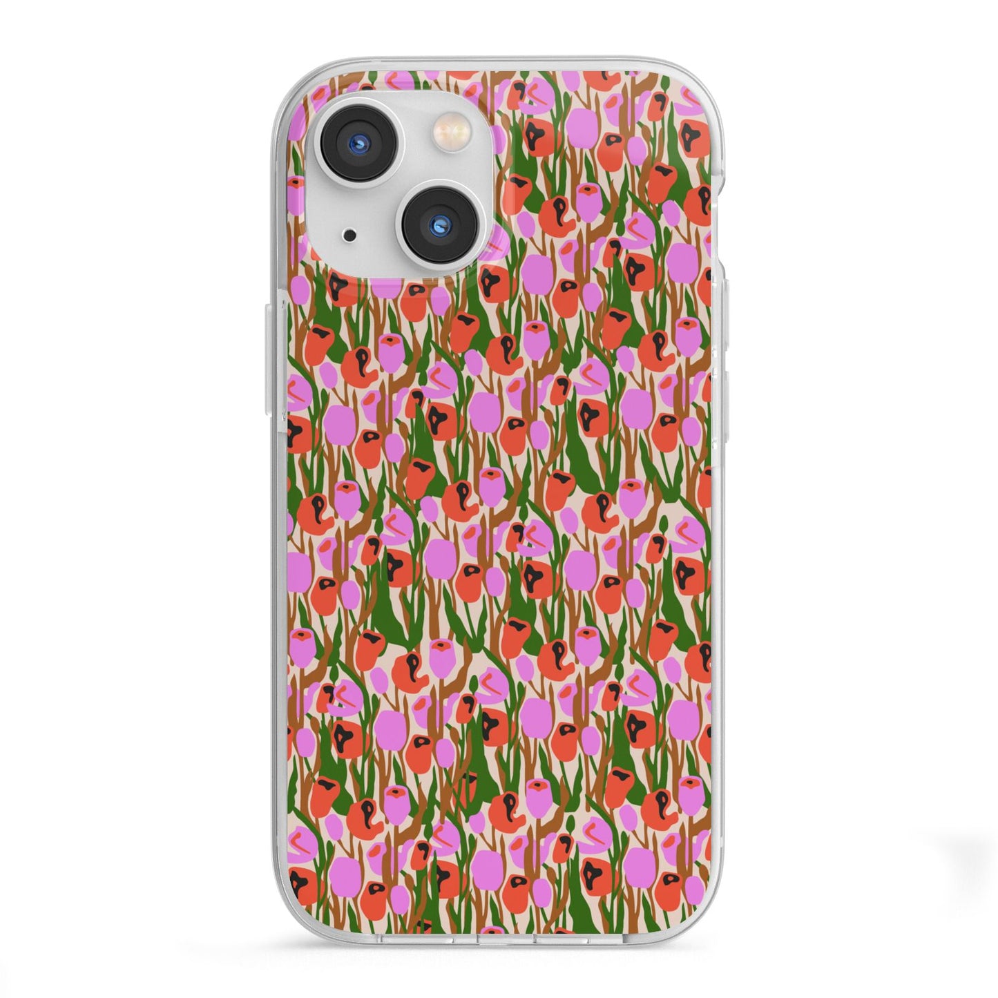 Floral iPhone 13 Mini TPU Impact Case with White Edges
