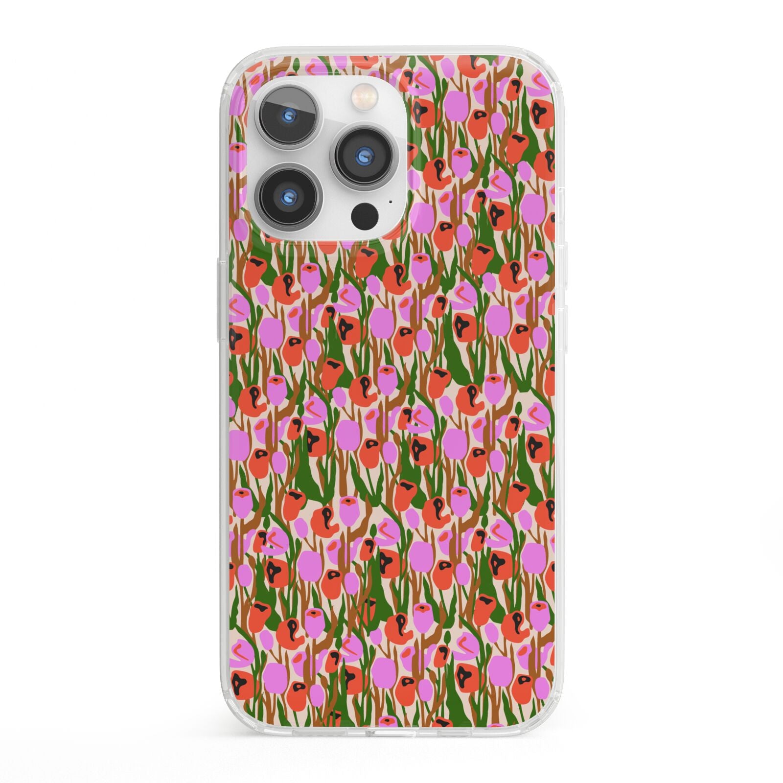 Floral iPhone 13 Pro Clear Bumper Case