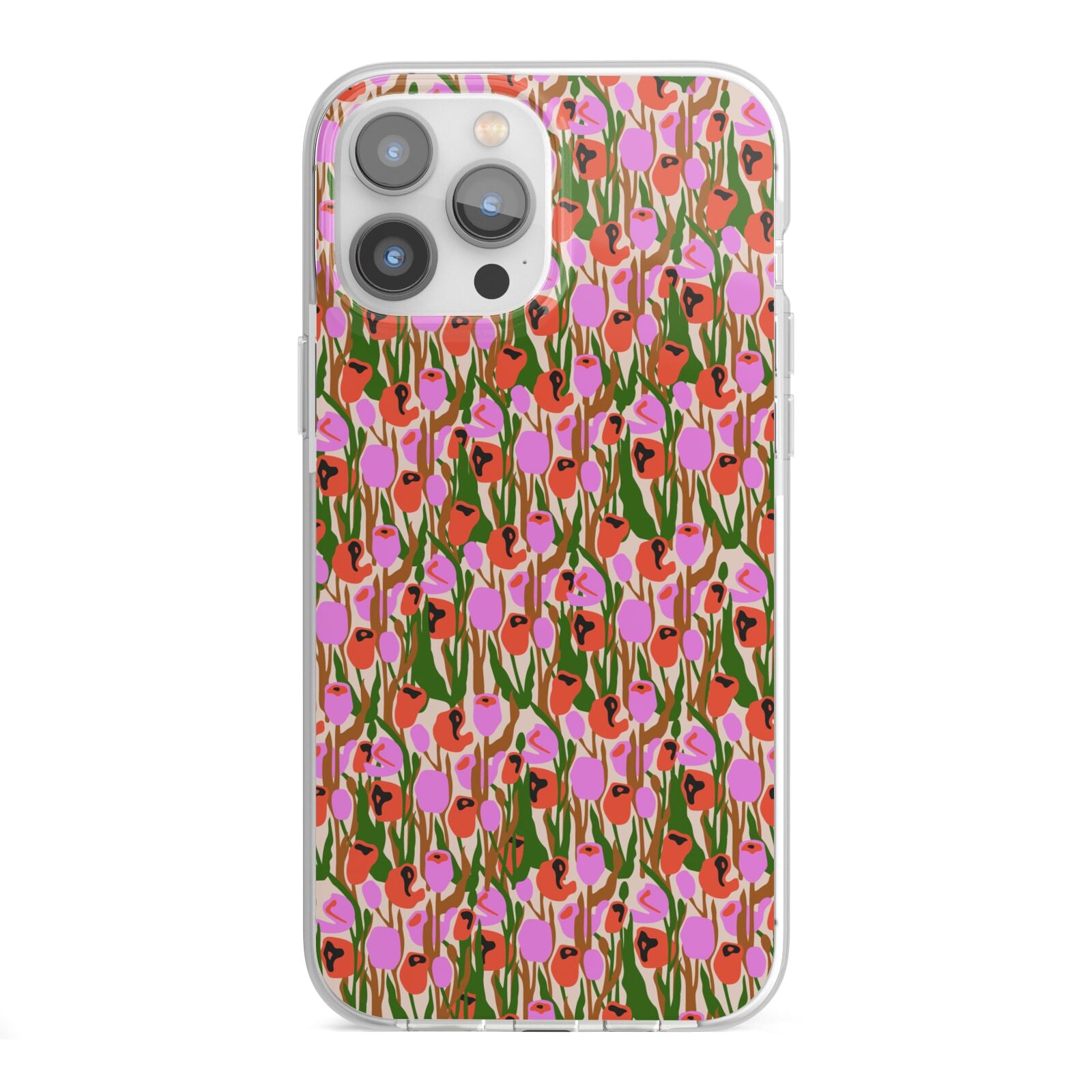 Floral iPhone 13 Pro Max TPU Impact Case with White Edges