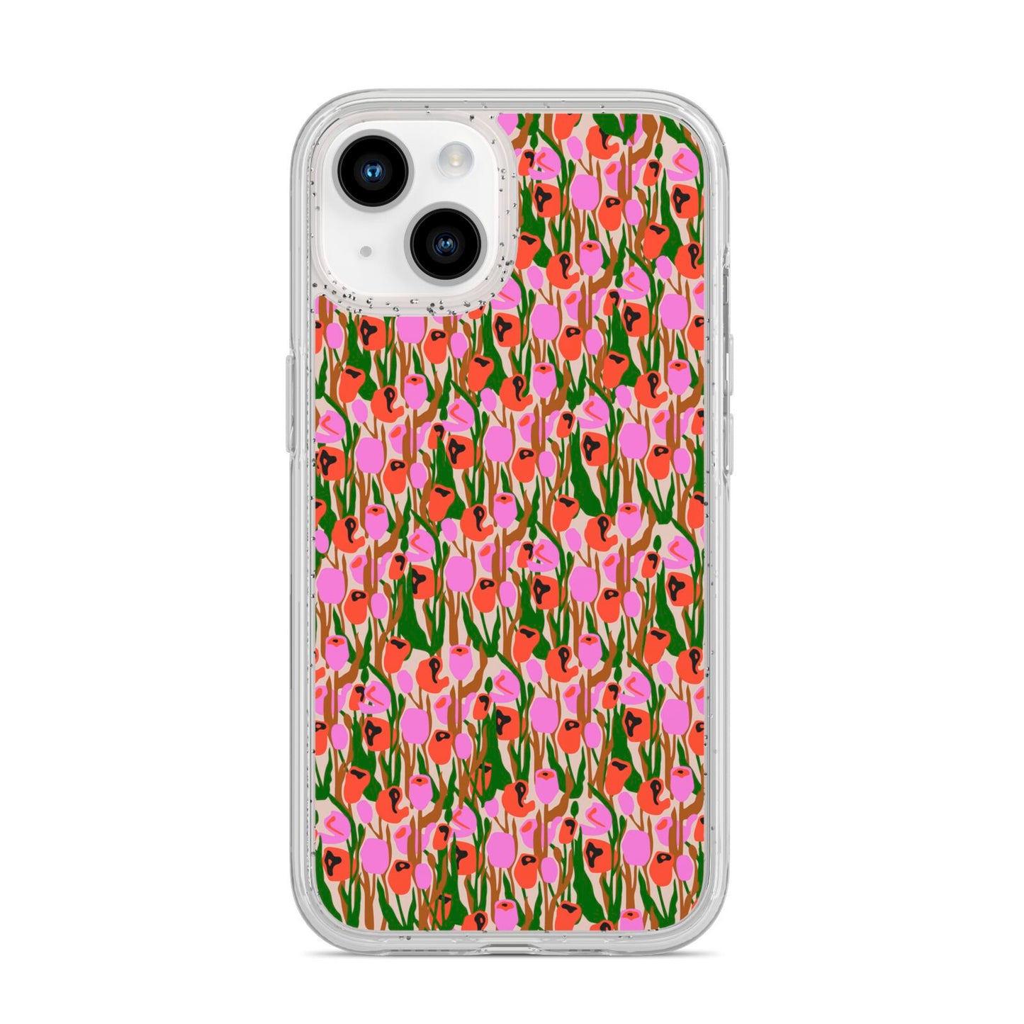 Floral iPhone 14 Glitter Tough Case Starlight