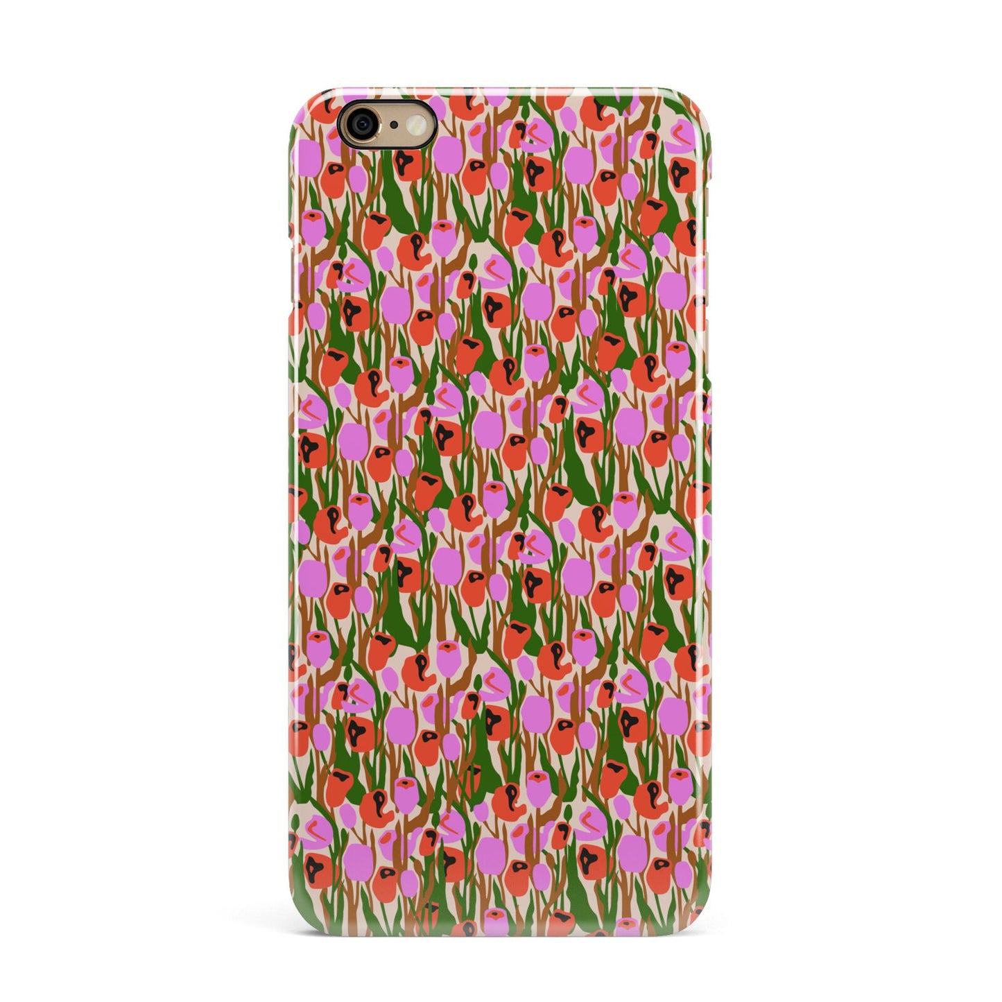 Floral iPhone 6 Plus 3D Snap Case on Gold Phone