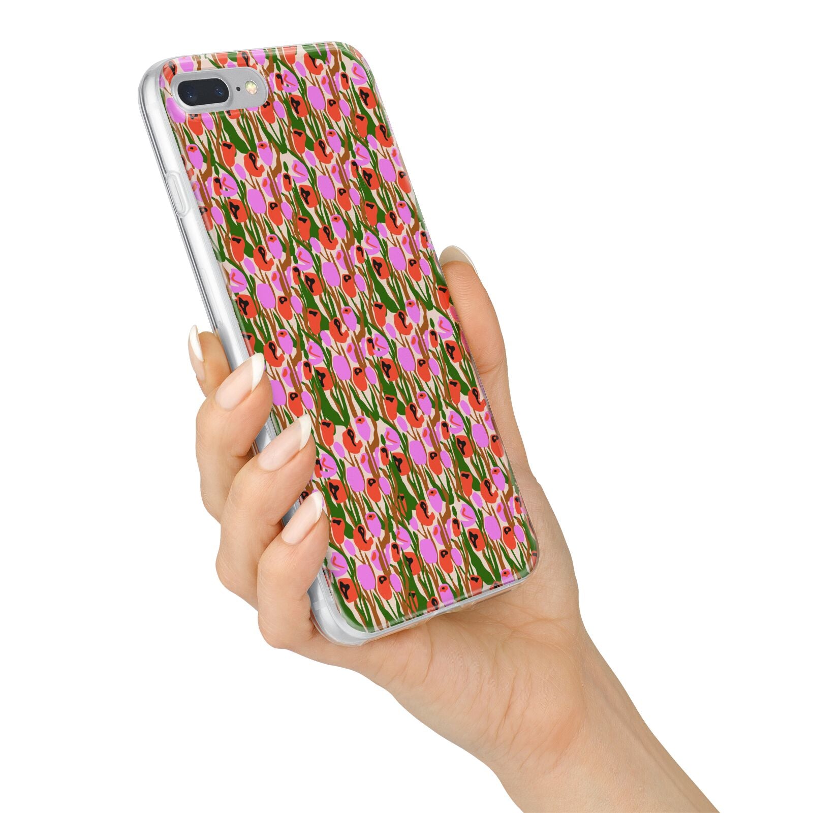 Floral iPhone 7 Plus Bumper Case on Silver iPhone Alternative Image