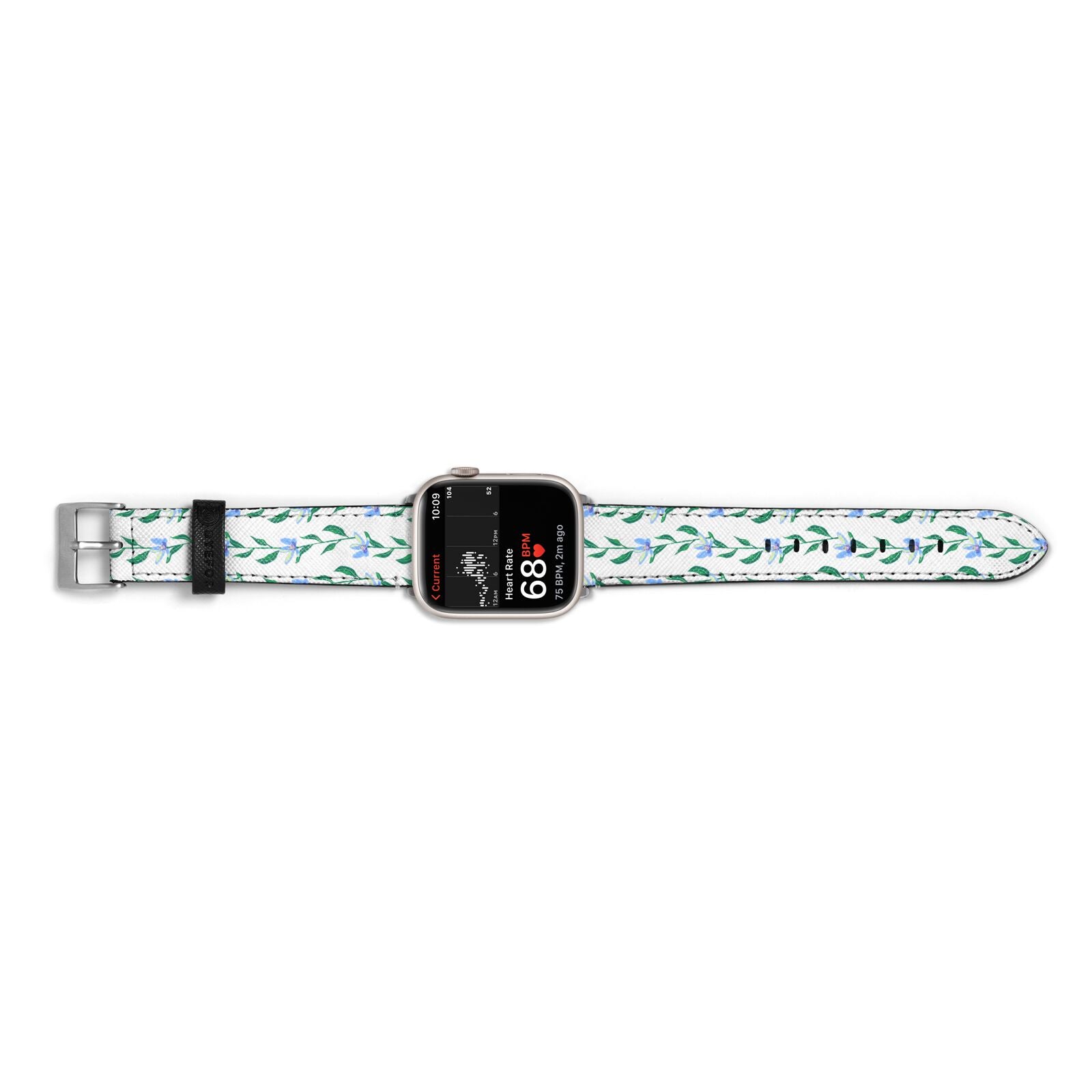Flower Chain Apple Watch Strap Size 38mm Landscape Image Silver Hardware