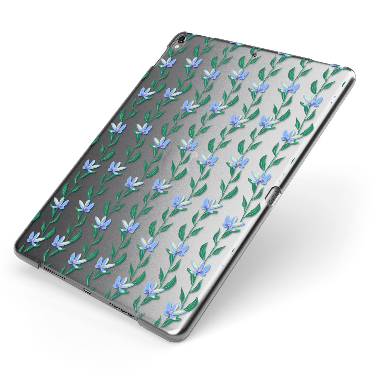 Flower Chain Apple iPad Case on Grey iPad Side View