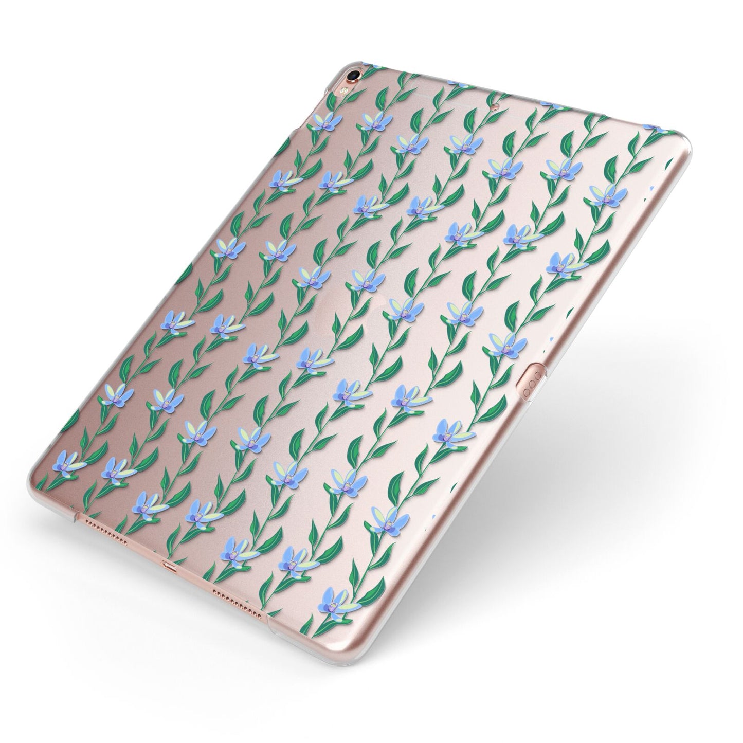 Flower Chain Apple iPad Case on Rose Gold iPad Side View