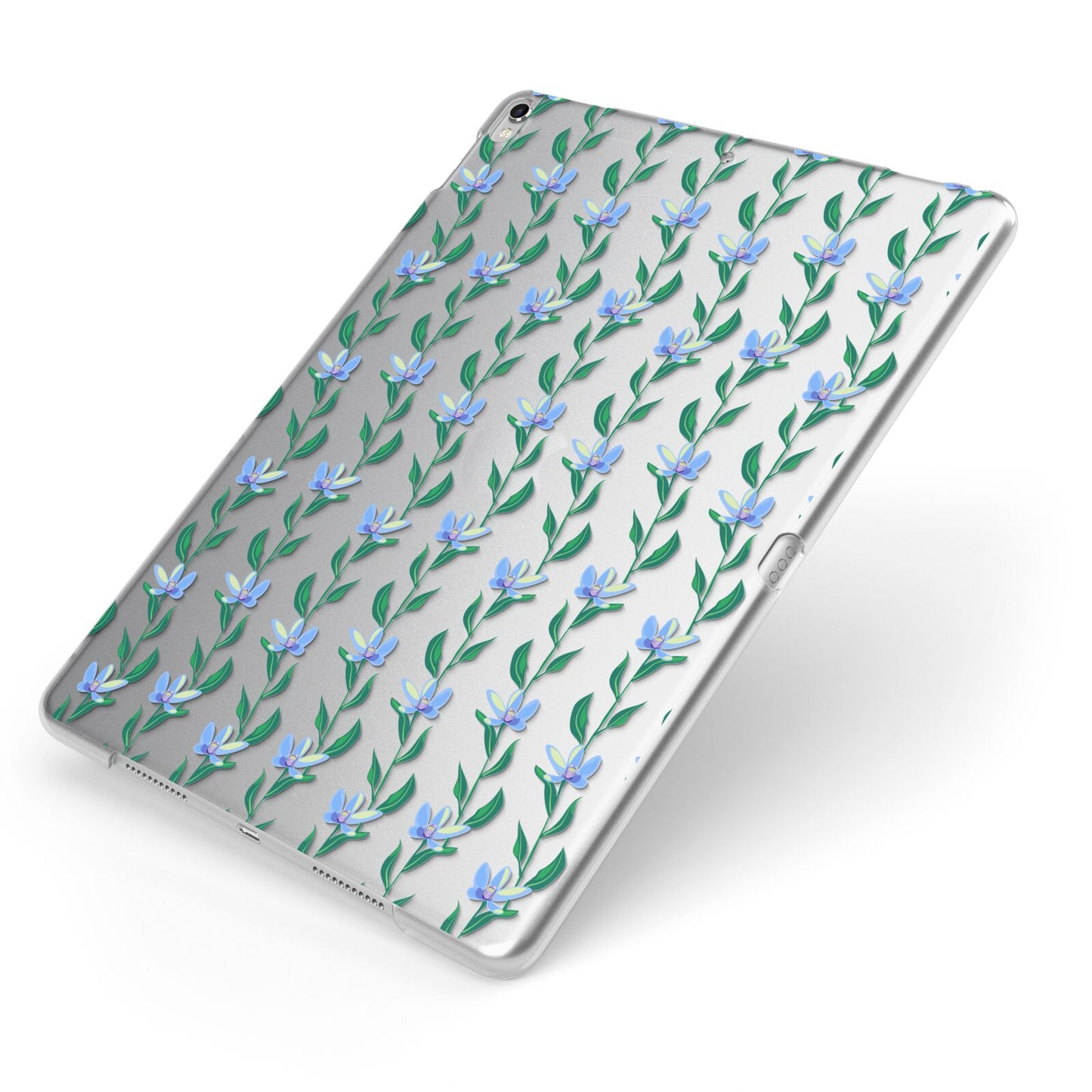 Flower Chain Apple iPad Case on Silver iPad Side View