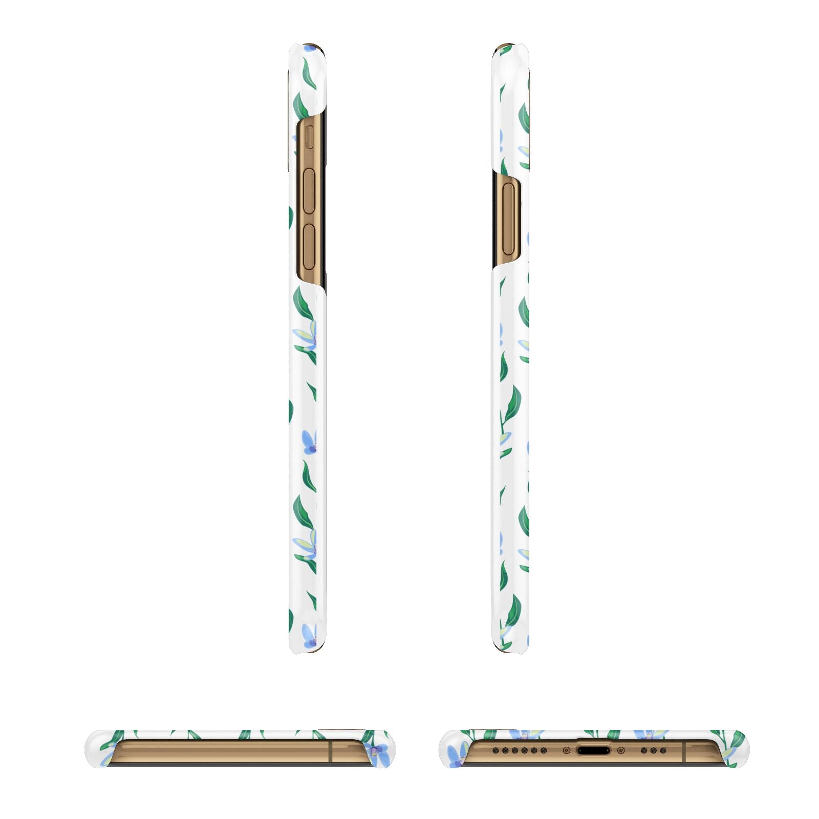 Flower Chain Apple iPhone Xs 3D Wrap Snap Case Angled Images