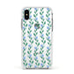 Flower Chain Apple iPhone Xs Impact Case White Edge on Silver Phone