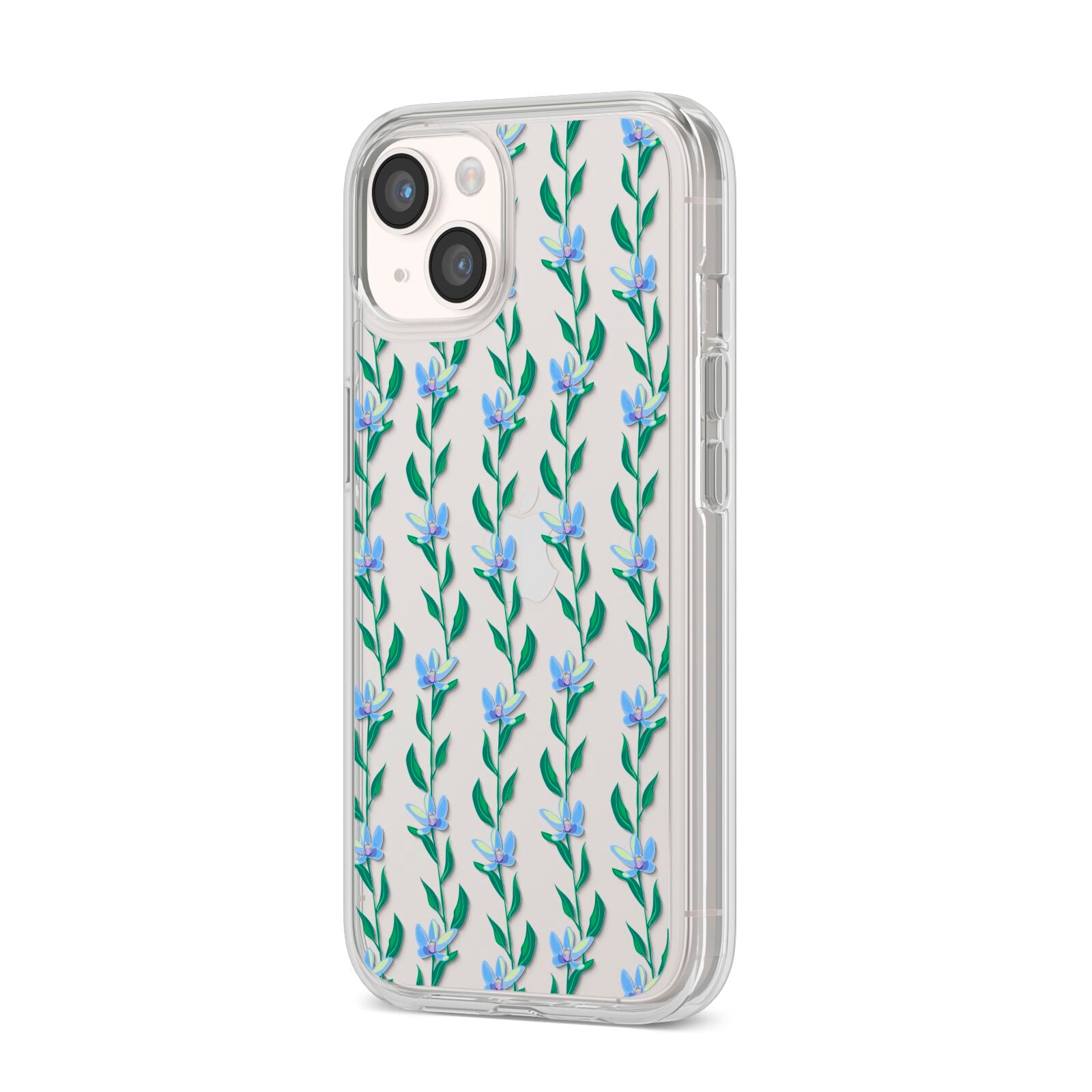 Flower Chain iPhone 14 Clear Tough Case Starlight Angled Image