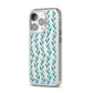 Flower Chain iPhone 14 Pro Clear Tough Case Silver Angled Image