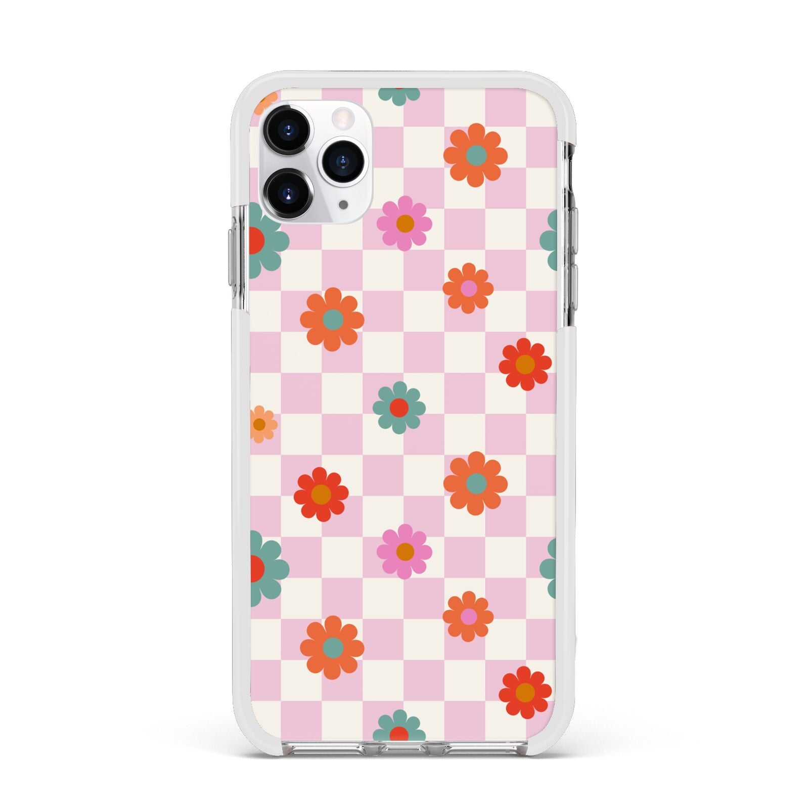 Flower Power Apple iPhone 11 Pro Max in Silver with White Impact Case