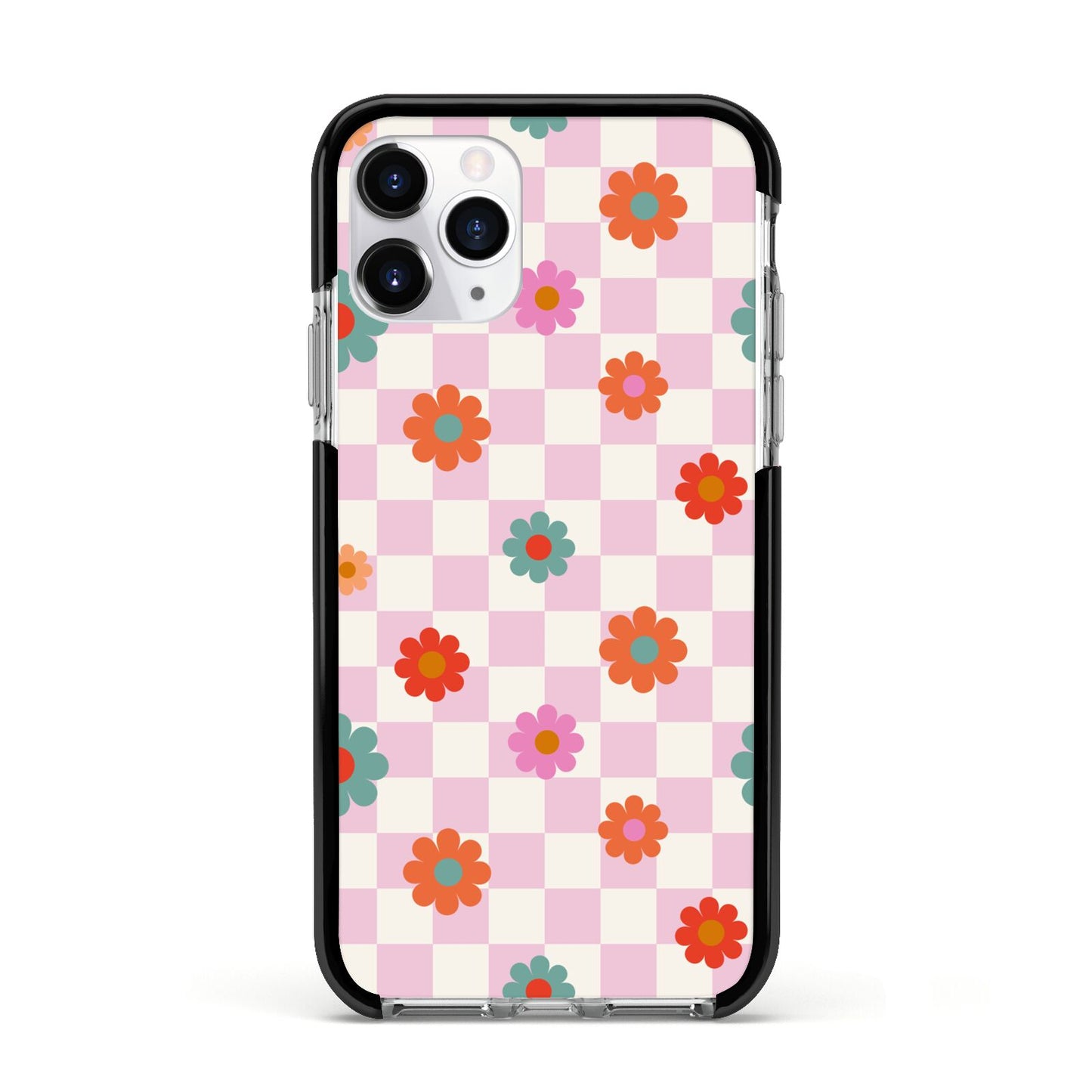 Flower Power Apple iPhone 11 Pro in Silver with Black Impact Case