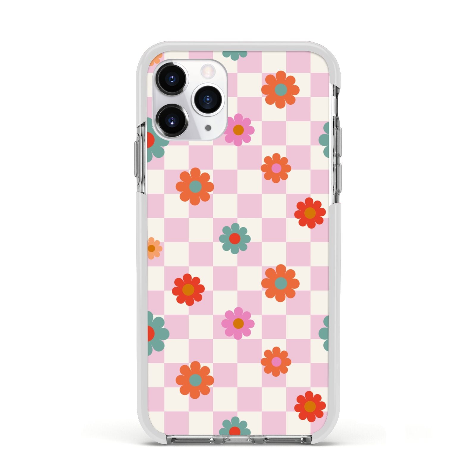 Flower Power Apple iPhone 11 Pro in Silver with White Impact Case