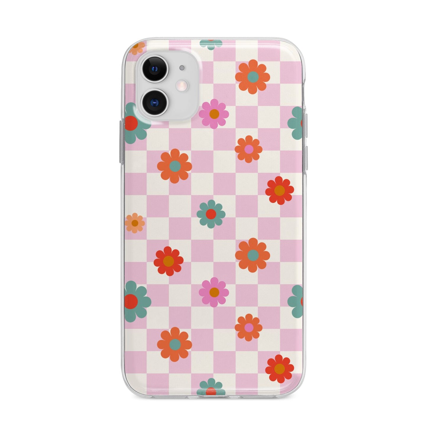 Flower Power Apple iPhone 11 in White with Bumper Case