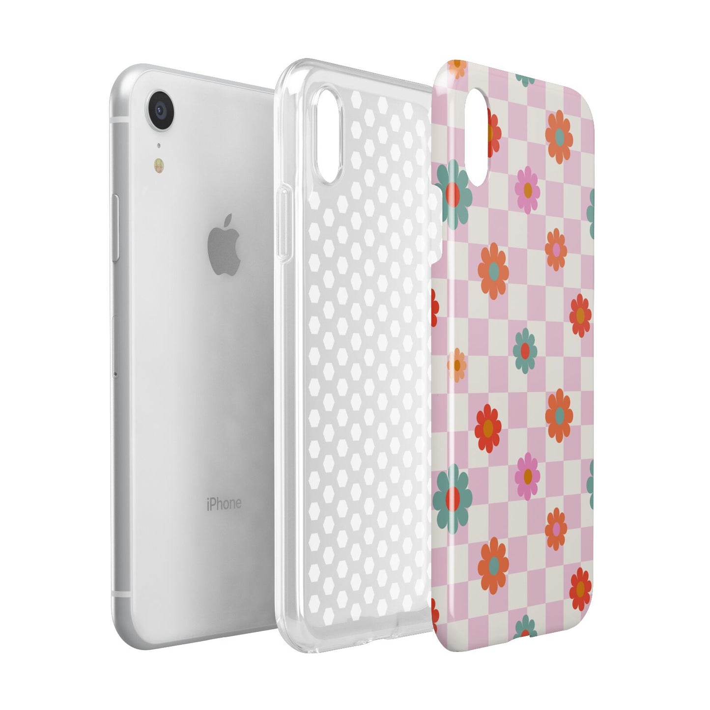 Flower Power Apple iPhone XR White 3D Tough Case Expanded view