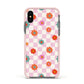 Flower Power Apple iPhone Xs Impact Case Pink Edge on Black Phone
