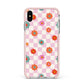 Flower Power Apple iPhone Xs Max Impact Case Pink Edge on Silver Phone