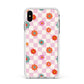 Flower Power Apple iPhone Xs Max Impact Case White Edge on Silver Phone