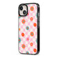 Flower Power iPhone 13 Black Impact Case Side Angle on Silver phone