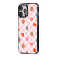 Flower Power iPhone 13 Pro Max Black Impact Case Side Angle on Silver phone
