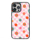 Flower Power iPhone 13 Pro Max Black Impact Case on Silver phone