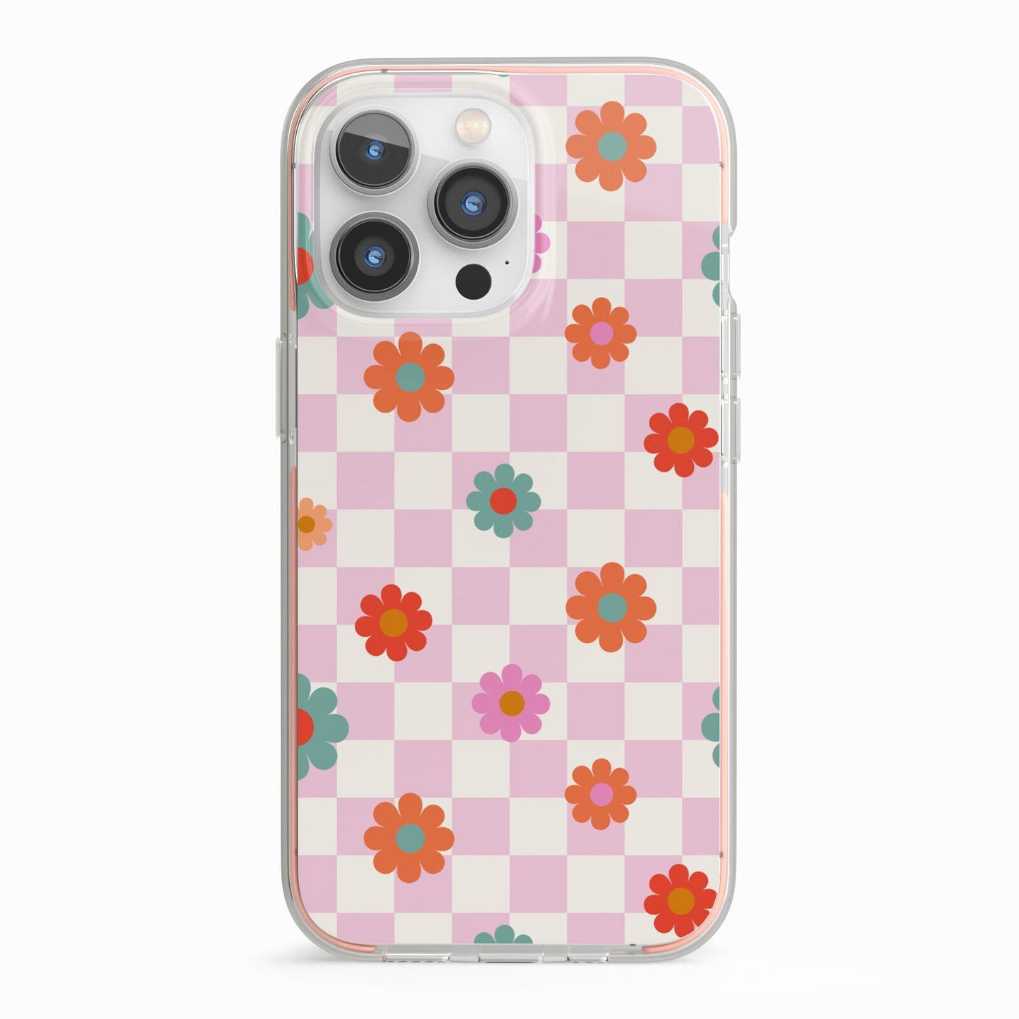 Flower Power iPhone 13 Pro TPU Impact Case with Pink Edges