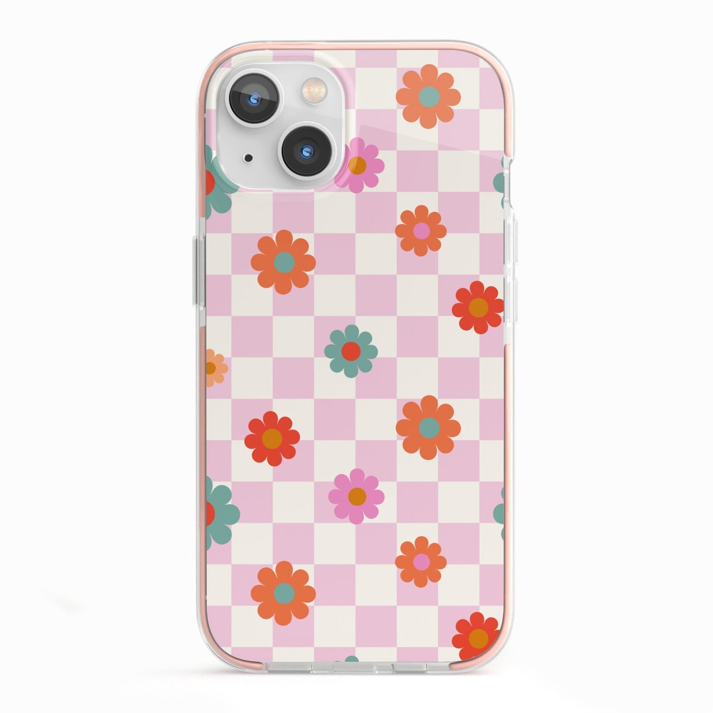 Flower Power iPhone 13 TPU Impact Case with Pink Edges