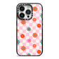 Flower Power iPhone 14 Pro Black Impact Case on Silver phone